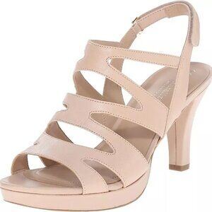 Naturalizer Presley N5 Contour Strappy Platform Heel Dress Sandal Sz 11 M Nude